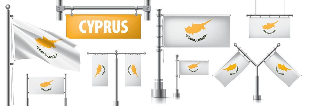 Vector set of the national flag of Cyprus in various creative designs.