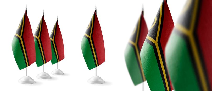 Set of Vanuatu national flags on a white background.