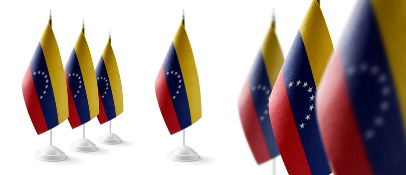 Set of Venezuela national flags on a white background.