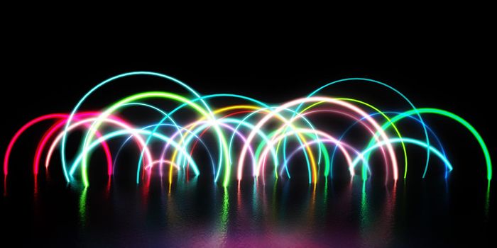 Dance Party Background with Glowing Neon Circles
