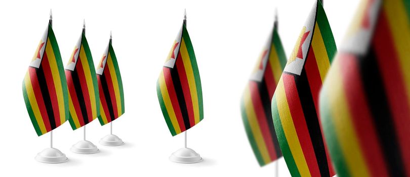 Set of Zimbabwe national flags on a white background.