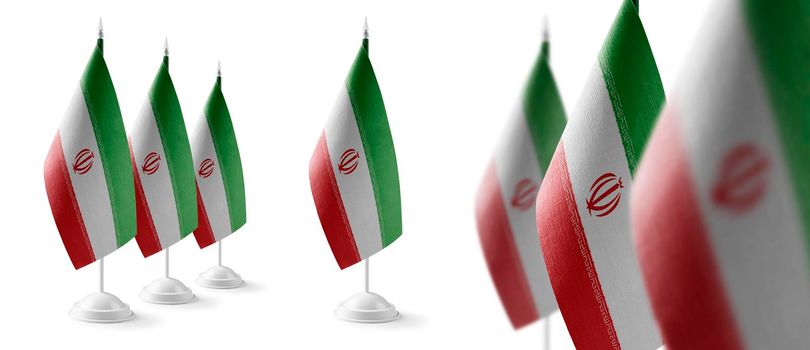 Set of Iran national flags on a white background.