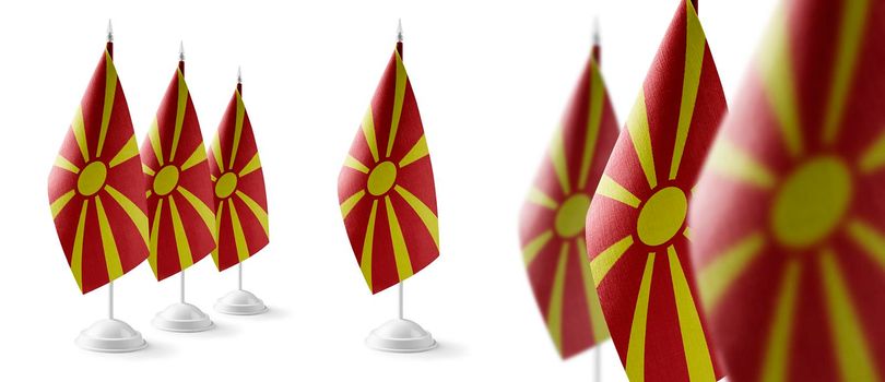 Set of Macedonia national flags on a white background.