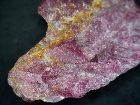 Rubellite, red tourmaline in a macro