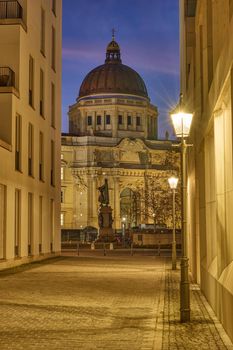 View to the reconstructed Berlin Palace at night