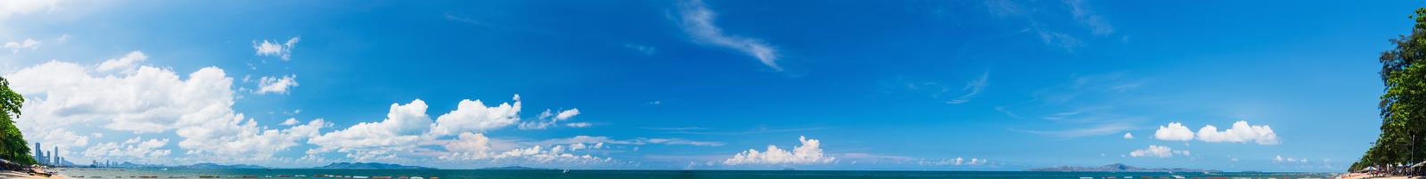 Aerial panoramic view of Pattaya beach Thailand in summer landscape