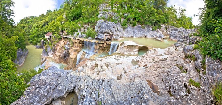 Mirna river canyon landscape in Kotli panoramic view, inland Istria region in Croatia