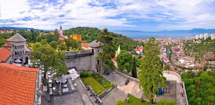 City of Rijeka and Trsat panoramic view, Kvarner bay of Croatia
