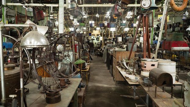 antique street shop with old, vintage items. antiques for sale. Bali Indonesia