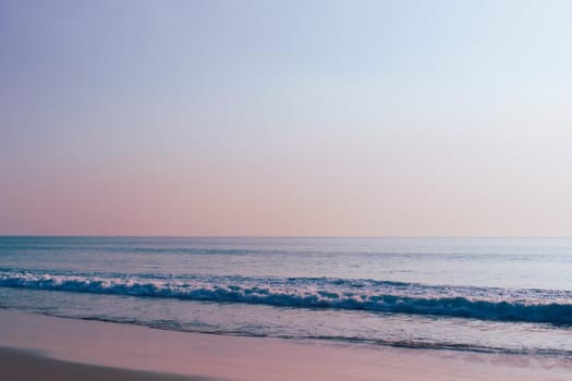 Tropical nature clean beach sunset sky time with sun light background.