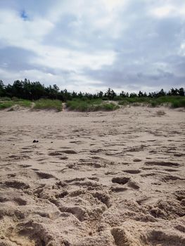 Beautiful view of dunes and sands in the Baltic Sea, Poland