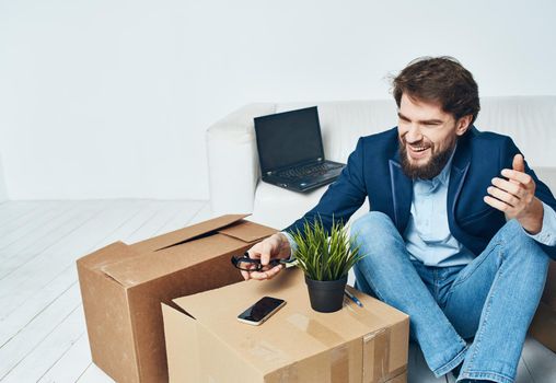 male box manager office move job unpacking official. High quality photo