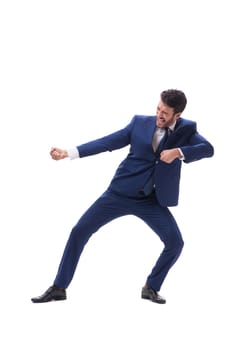Young businessman isolated on whie background 