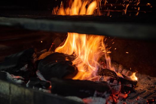 Embers lit in the oven.