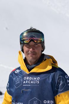 Ordino Arcalis, Andorra: 2021 February 24: Dani Fornell in action at the Freeride World Tour 2021 Step 2 at Ordino Alcalis in Andorra in the winter of 2021.