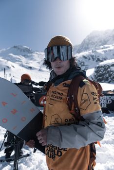 Ordino Arcalis, Andorra: 2021 February 24: Blake Moller in action at the Freeride World Tour 2021 Step 2 at Ordino Alcalis in Andorra in the winter of 2021.