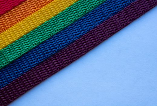 LGBT rainbow ribbon on a white background.Rainbow background.