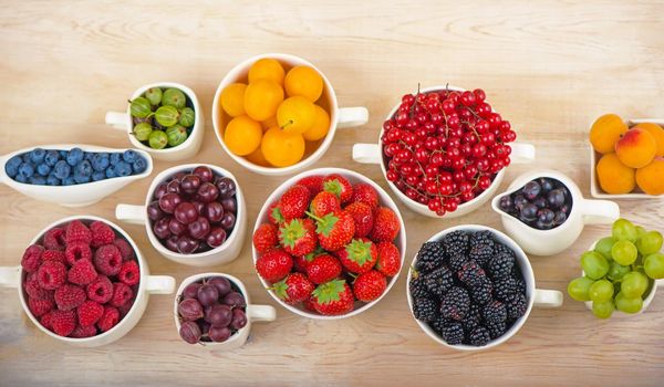 berry mix isolated on a white background.