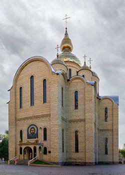 Cherkasy, Ukraine 07.12.2020. St. Michaels Cathedral in Cherkasy, Ukraine, on a sunny summer morning