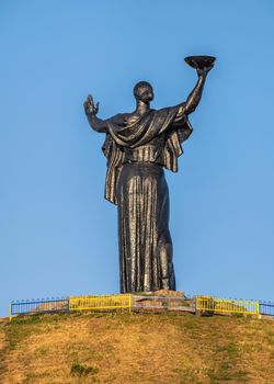 Cherkasy, Ukraine 07.12.2020. Hill of Glory and Motherland monument in Cherkasy, Ukraine, on a sunny summer morning