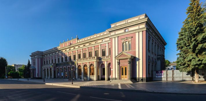 Cherkasy, Ukraine 07.12.2020. Historical Philharmonic Building in Cherkasy, Ukraine, on a sunny summer morning