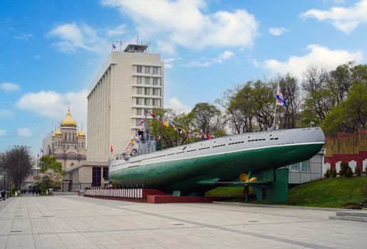 Urban landscape with a view of the sights on the Ship embankment.