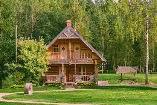 Wooden house in a rural area, Latvia