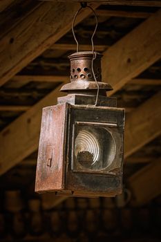 Railroad brakeman signal lantern, fueled by kerosene