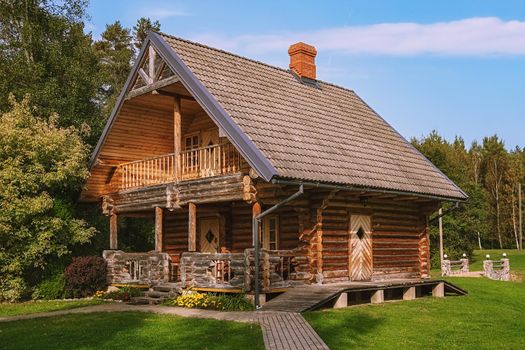 Wooden house in a rural area, Latvia