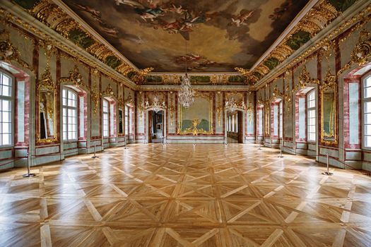 RUNDALE, LATVIA - November 09, 2020: The Gold Hall of Rundale Palace