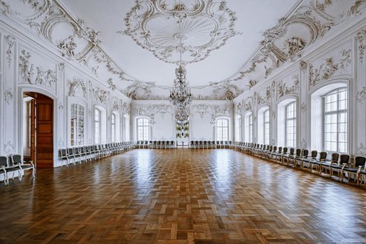 RUNDALE, LATVIA - November 09, 2020: The White Hall of Rundale Palace