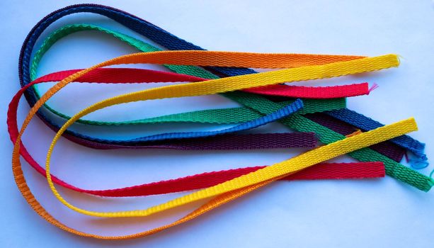 LGBT rainbow ribbon on a white background.Rainbow background.