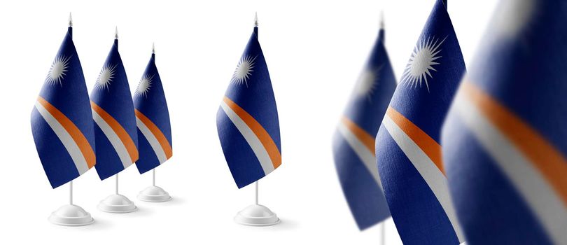 Set of Marshall Islands national flags on a white background.