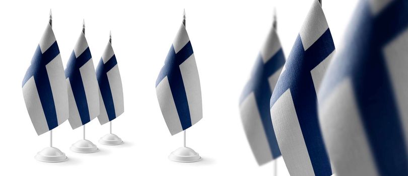 Set of Finland national flags on a white background.