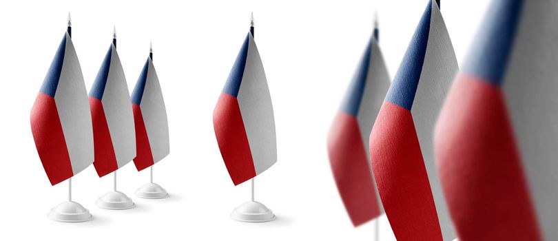 Set of Czechia national flags on a white background.