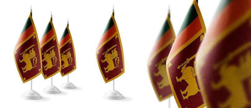 Set of Sri Lanka national flags on a white background.