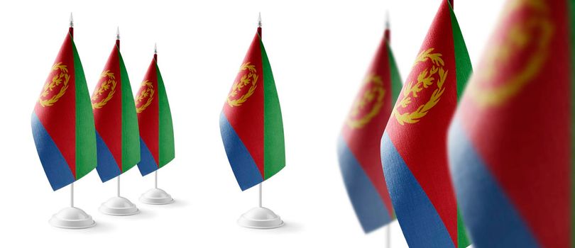 Set of Eritrea national flags on a white background.