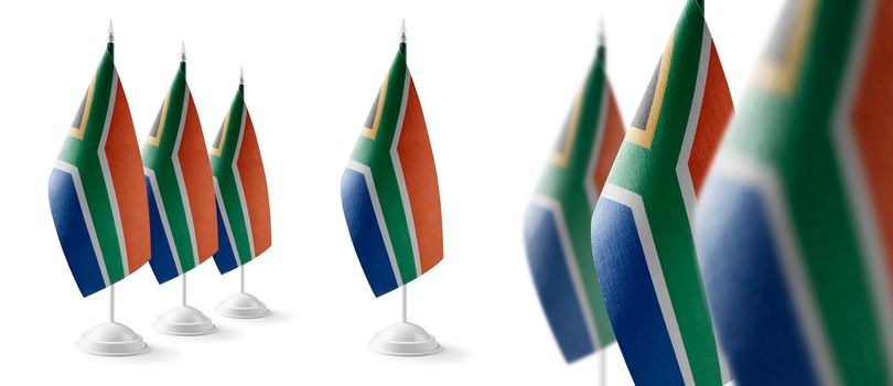 Set of South Africa national flags on a white background.