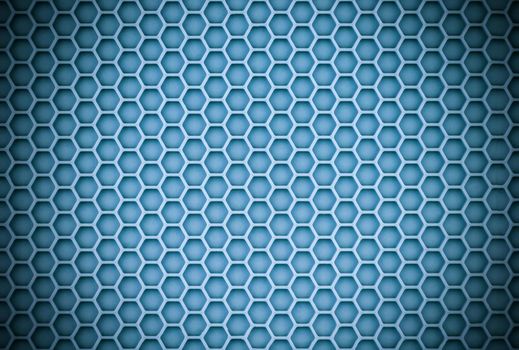 abstract cyan honeycomb unobtrusive sharp background with vignette.