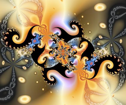 Computer generated abstract colorful fractal artwork for creative design, art, home decoration and entertainment