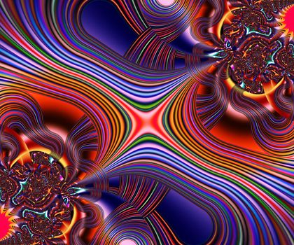 Computer generated abstract colorful fractal artwork for creative design, art, home decoration and entertainment