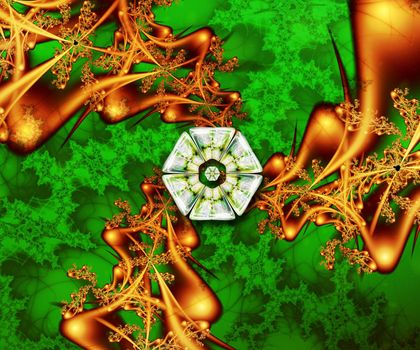 Computer generated abstract colorful fractal artwork for creative design, art, home decoration and entertainment