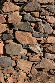 Stone wall of an old house in a village in southern Andalusia in Spain