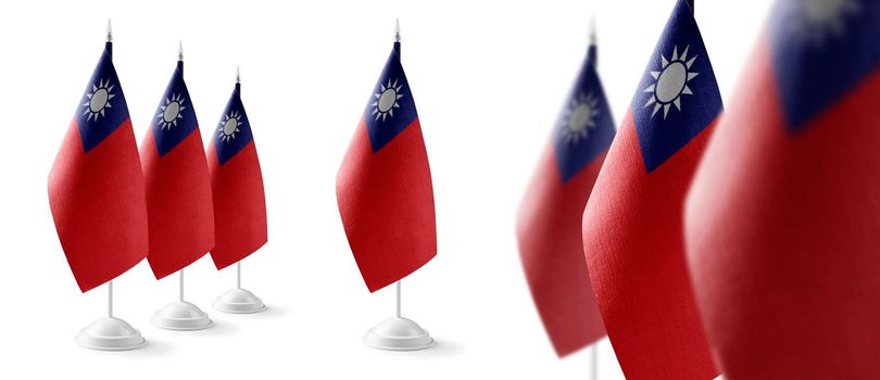 Set of Taiwan national flags on a white background.