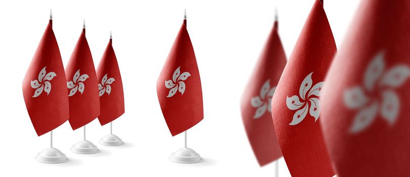 Set of Hong Kong national flags on a white background.