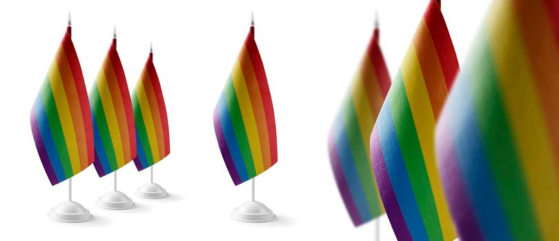 Set of lgbt national flags on a white background.