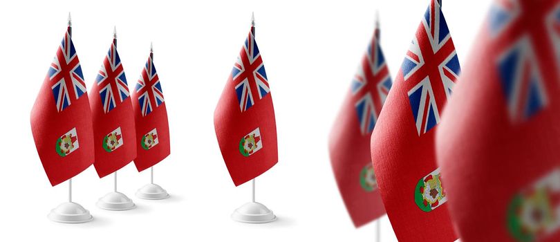 Set of Bermuda national flags on a white background.