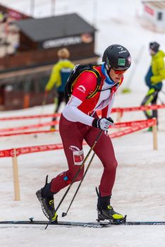 Arinsal, Andorra : 2021 March 2 : LIETHA Arno SUI in the ISMF WC Championships Comapedrosa Andorra 2021- Sprint Senior.