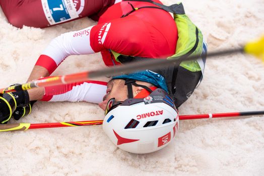 Arinsal, Andorra : 2021 March 2 : ARNOLD Iwan SUI in the ISMF WC Championships Comapedrosa Andorra 2021- Sprint Senior.