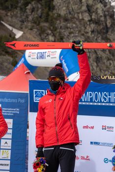 Arinsal, Andorra : 2021 March 2 : ARNOLD Iwan SUI in the ISMF WC Championships Comapedrosa Andorra 2021- Sprint Senior.